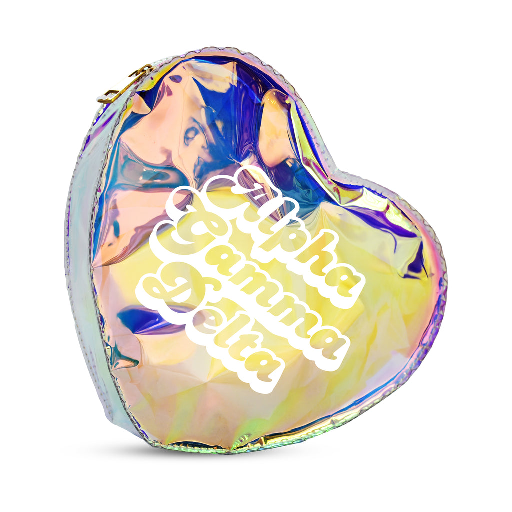 Alpha Gamma Delta Heart Shaped Makeup Bag