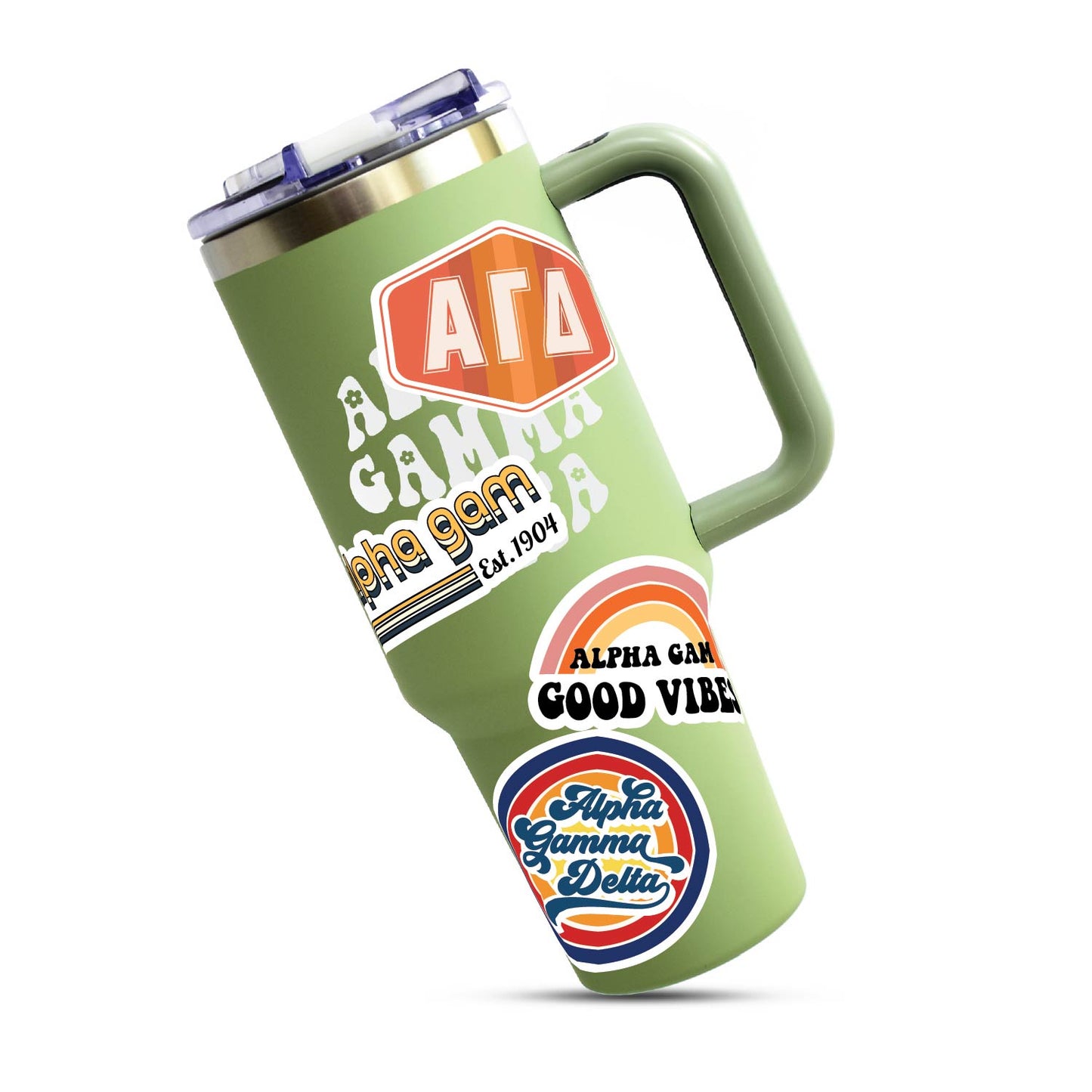 Alpha Gamma Delta Retro Sticker Sheet