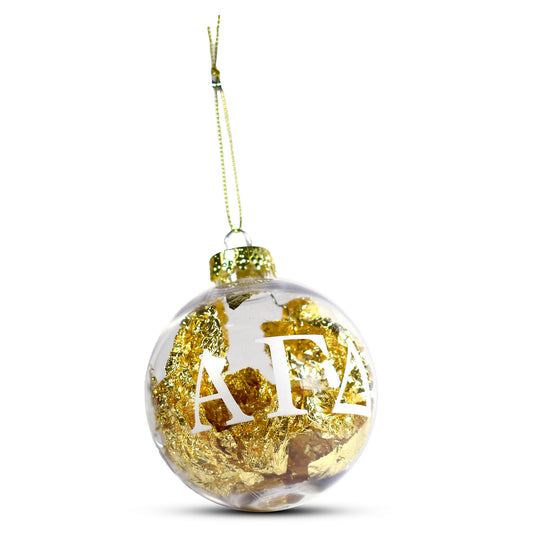 Alpha Gamma Delta Ornament - Clear Plastic Ball Ornament with Gold Foil