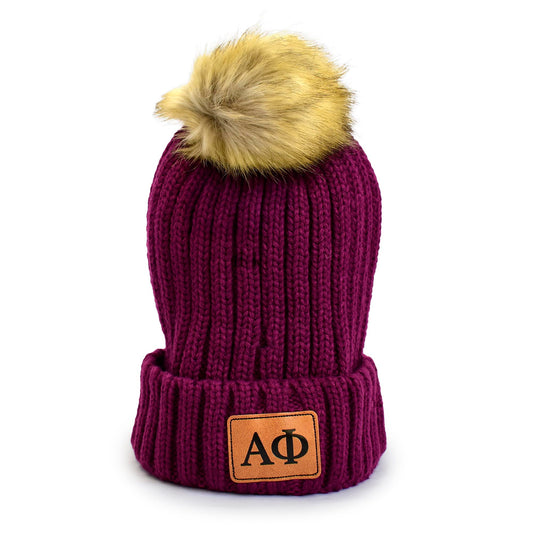 Alpha Phi Pom Pom Beanie Hat