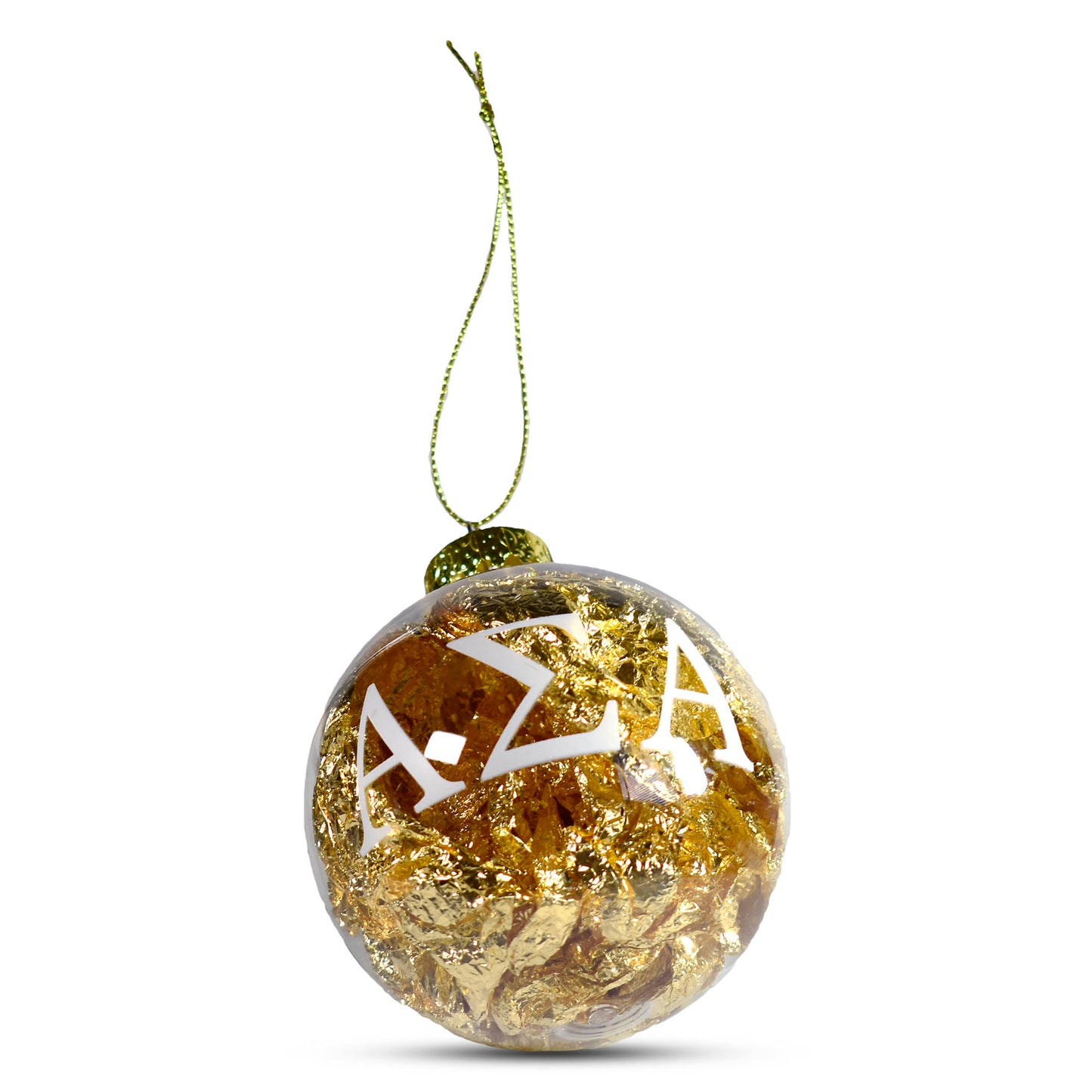 Alpha Sigma Alpha Ornament - Clear Plastic Ball Ornament with Gold Foil