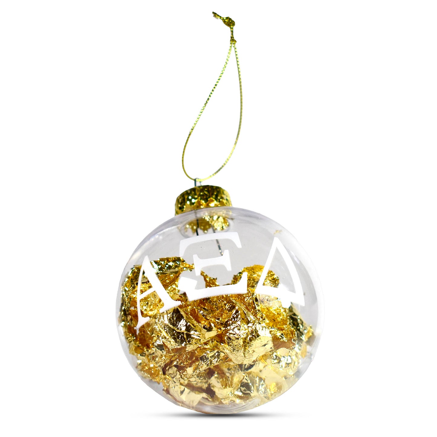 Alpha Xi Delta Ornament - Clear Plastic Ball Ornament with Gold Foil
