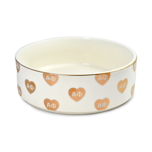 Alpha Phi Pet Bowl- 6" Ceramic Bowl For Dogs and Cats