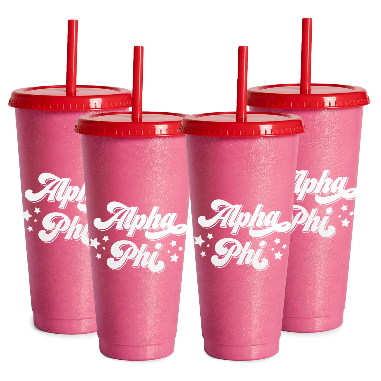 Alpha Phi Glitter Color Changing Cup 4-Pack