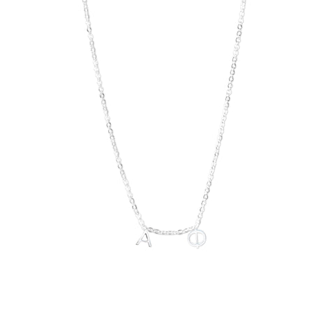 Alpha Phi Silver Greek Letters Necklace