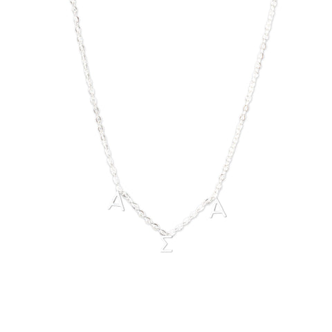 Alpha Sigma Alpha Silver Greek Letters Necklace