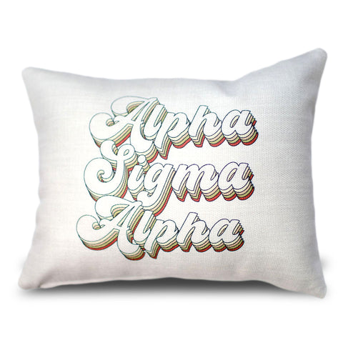 Alpha Sigma Alpha Retro Throw Pillow