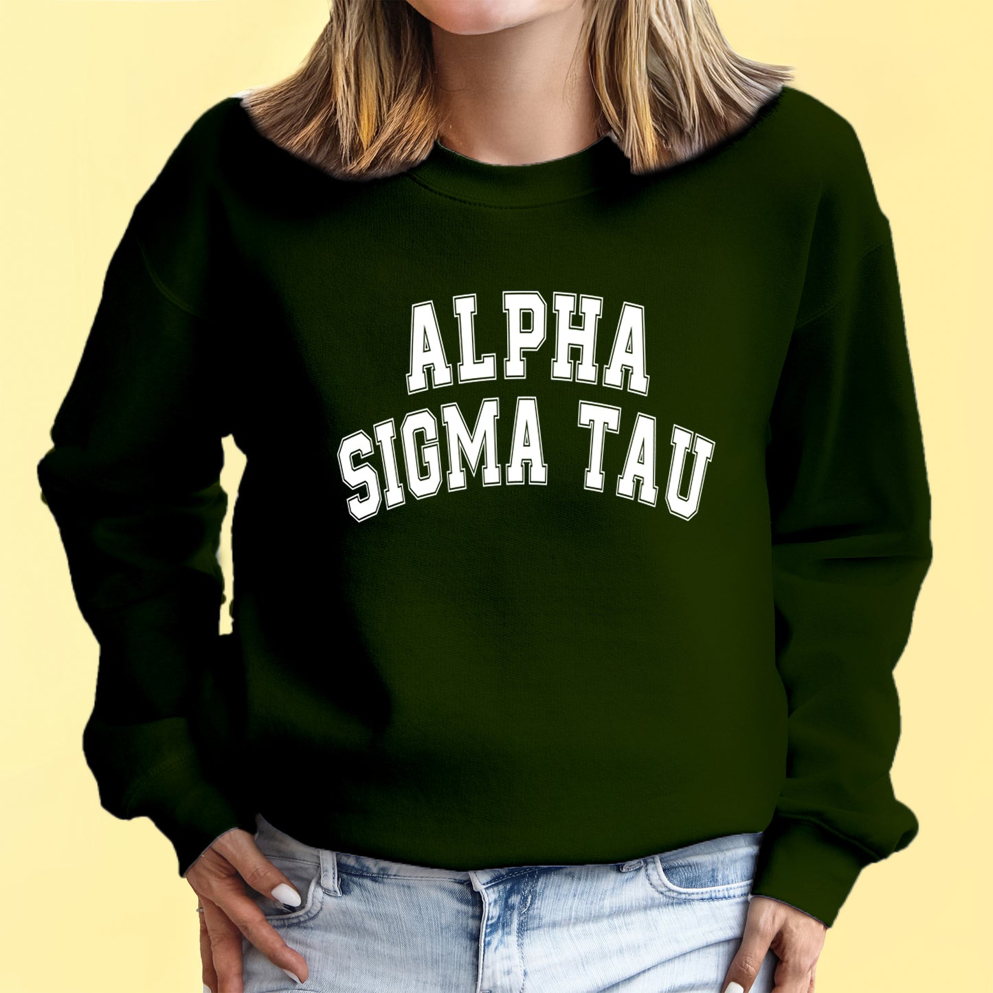 Alpha Gamma Delta Sweatshirt- Crewneck Varsity Letters Design