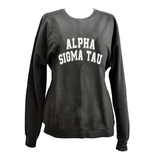 Alpha Sigma Tau Sweatshirt- Crewneck Varsity Letters Design