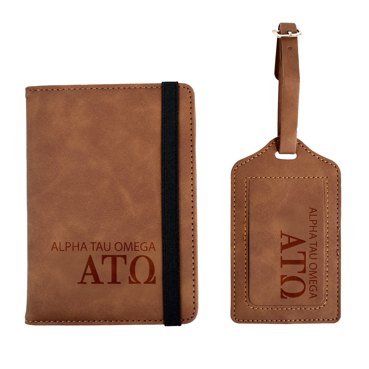 Alpha Tau Omega Passport Holder & Luggage Tag Travel Gift Set