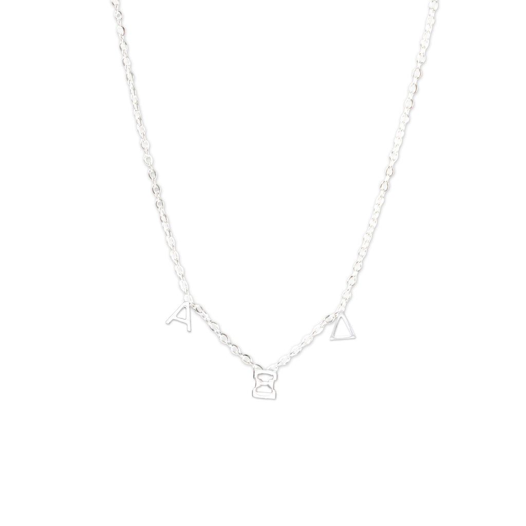 Alpha Xi Delta Silver Greek Letters Necklace