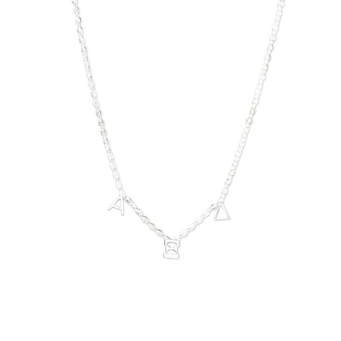 Alpha Xi Delta Silver Greek Letters Necklace