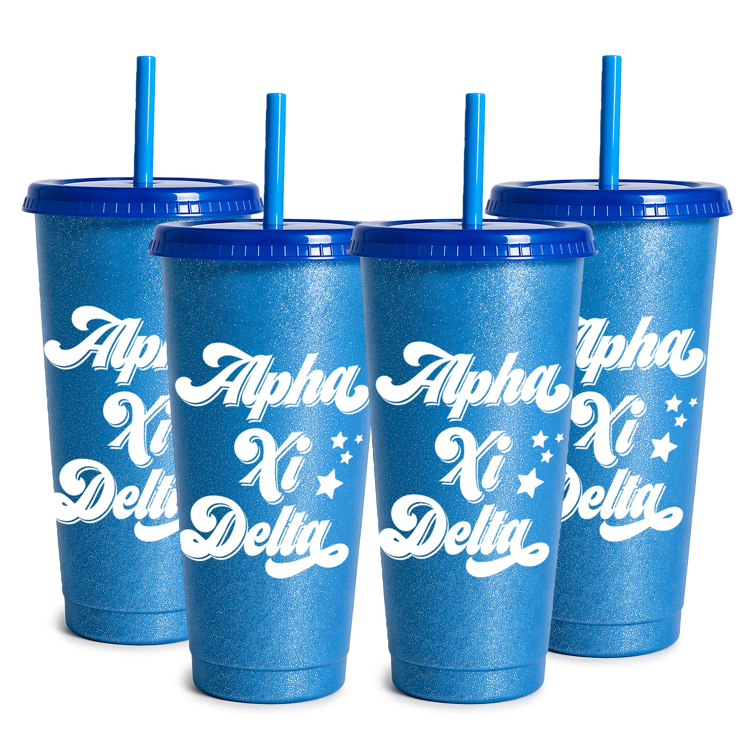 Alpha Xi Delta Glitter Color Changing Cup 4-Pack