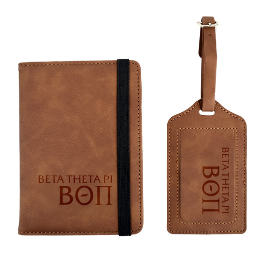 Beta Theta Pi Passport Holder & Luggage Tag Travel Gift Set