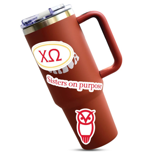 Chi Omega Sorority Brand Focus Sticker Sheet