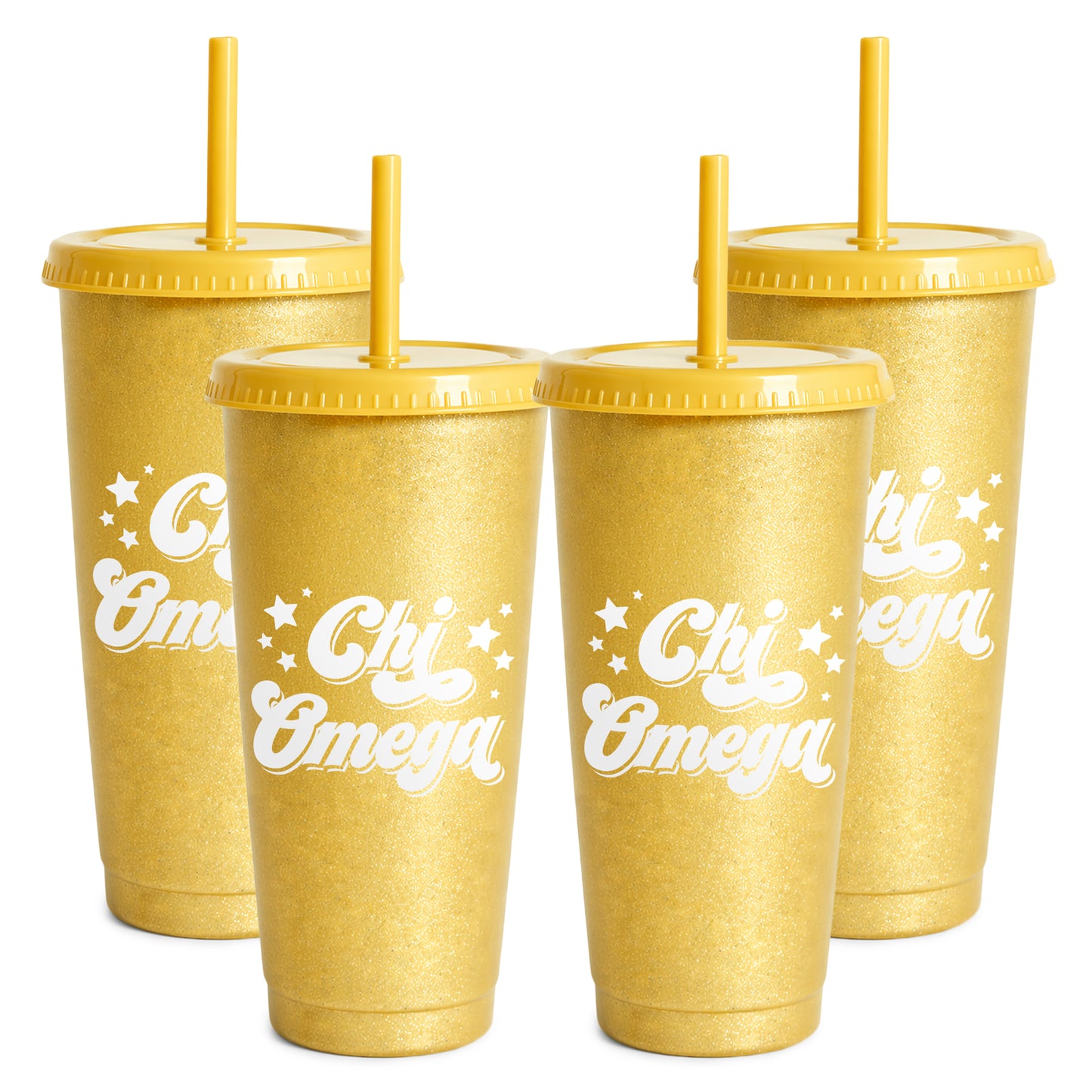 Chi Omega Glitter Color Changing Cup 4-Pack