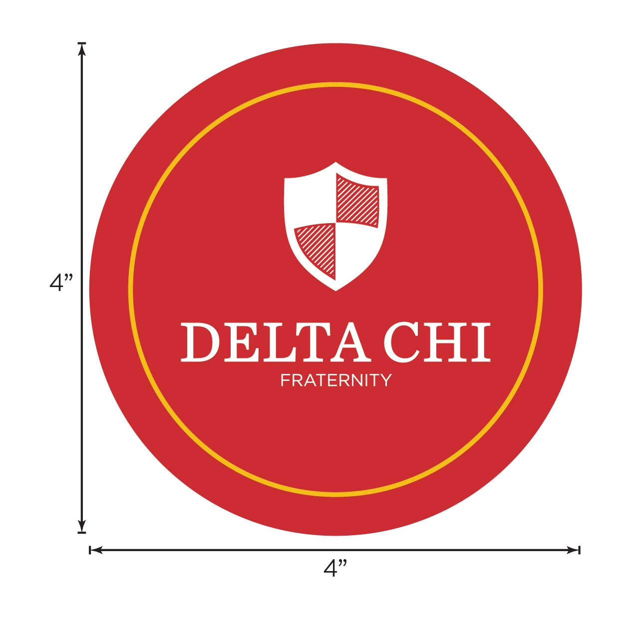Delta Chi Fraternity Car Decal Sticker- Full Color Circle Logo