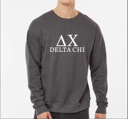 Delta Chi Sweatshirt- Crewneck Fraternity Varsity Letters Design