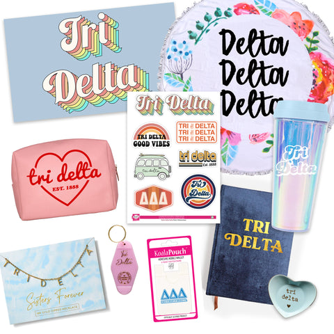 Tri Delta Celebrate Sisterhood Sorority Gift Box- 10 unique items