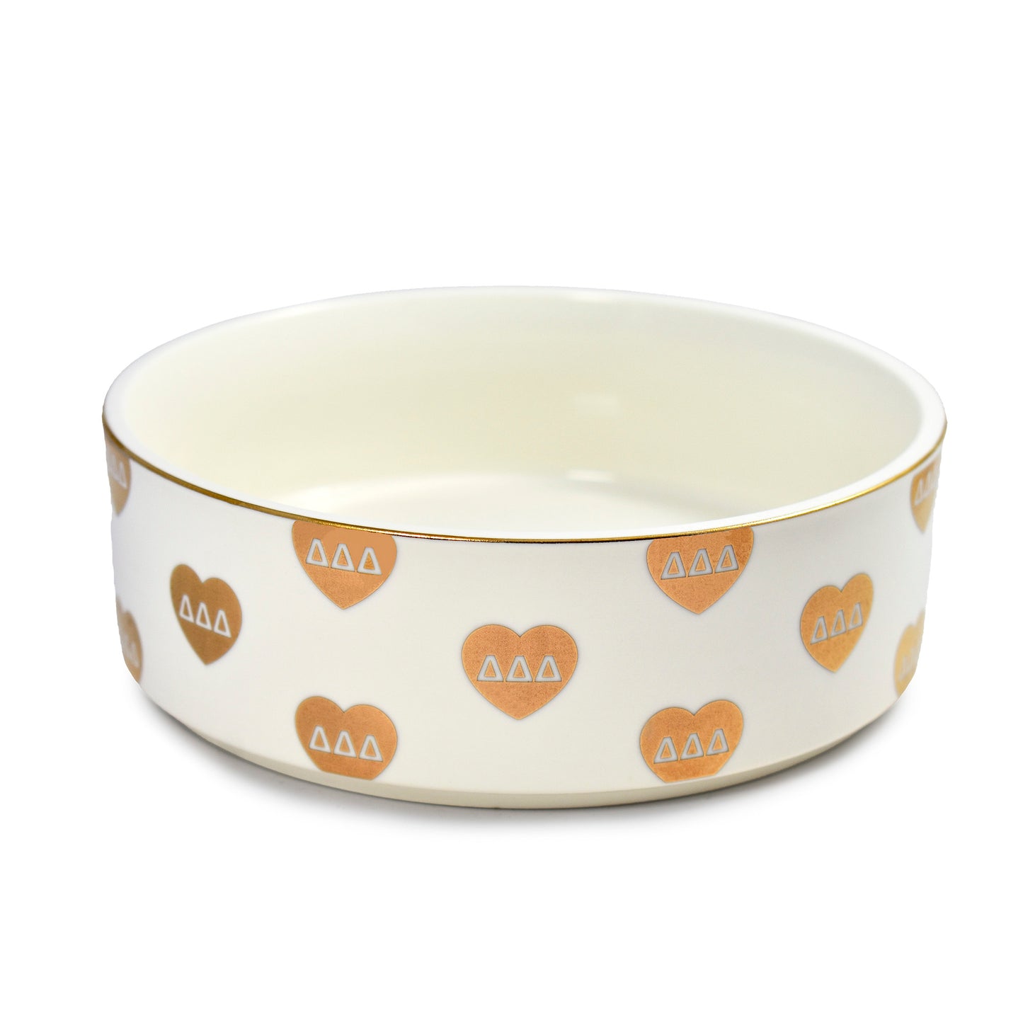 Delta Delta Delta Pet Bowl- 6" Ceramic Bowl For Dogs and Cats