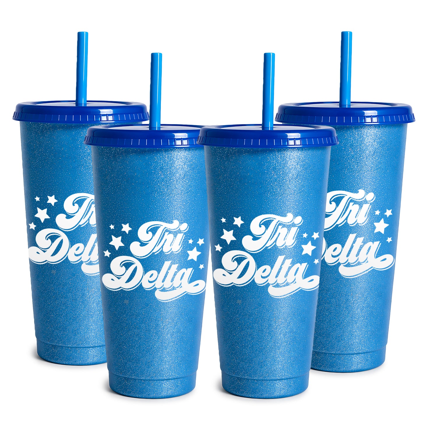 Delta Delta Delta Glitter Color Changing Cup 4-Pack