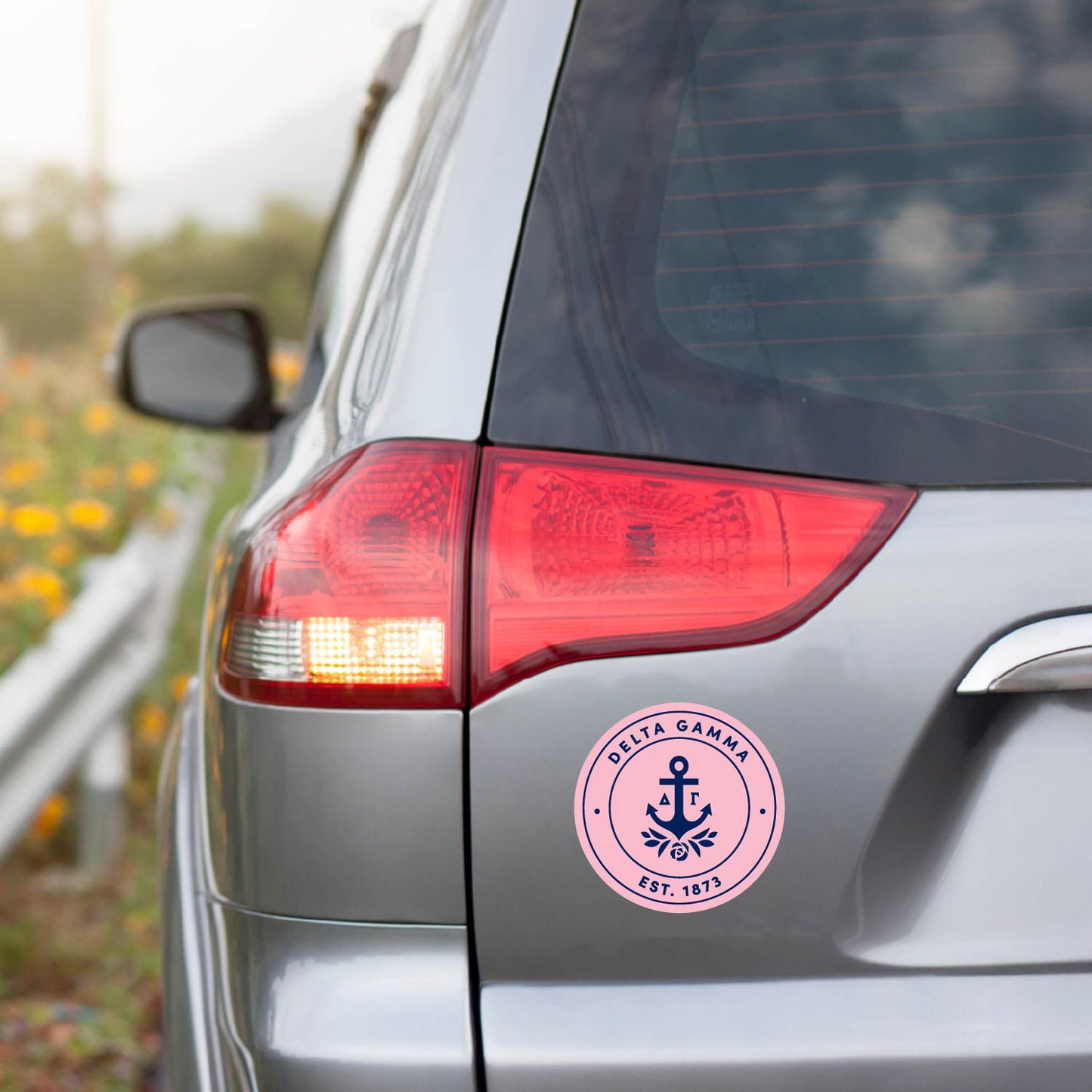 Delta Gamma Sorority Car Decal Sticker- Full Color Circle Logo