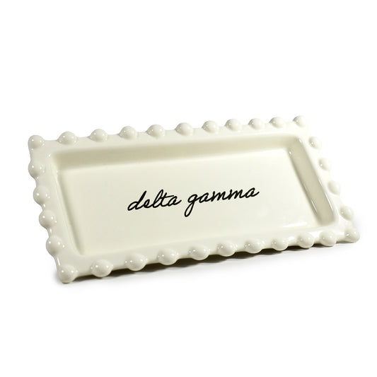 Delta Gamma Jewelry Dish - Rectangular Cursive Script Sorority Name
