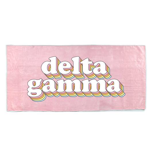 Delta Gamma Plush Retro Beach Towel