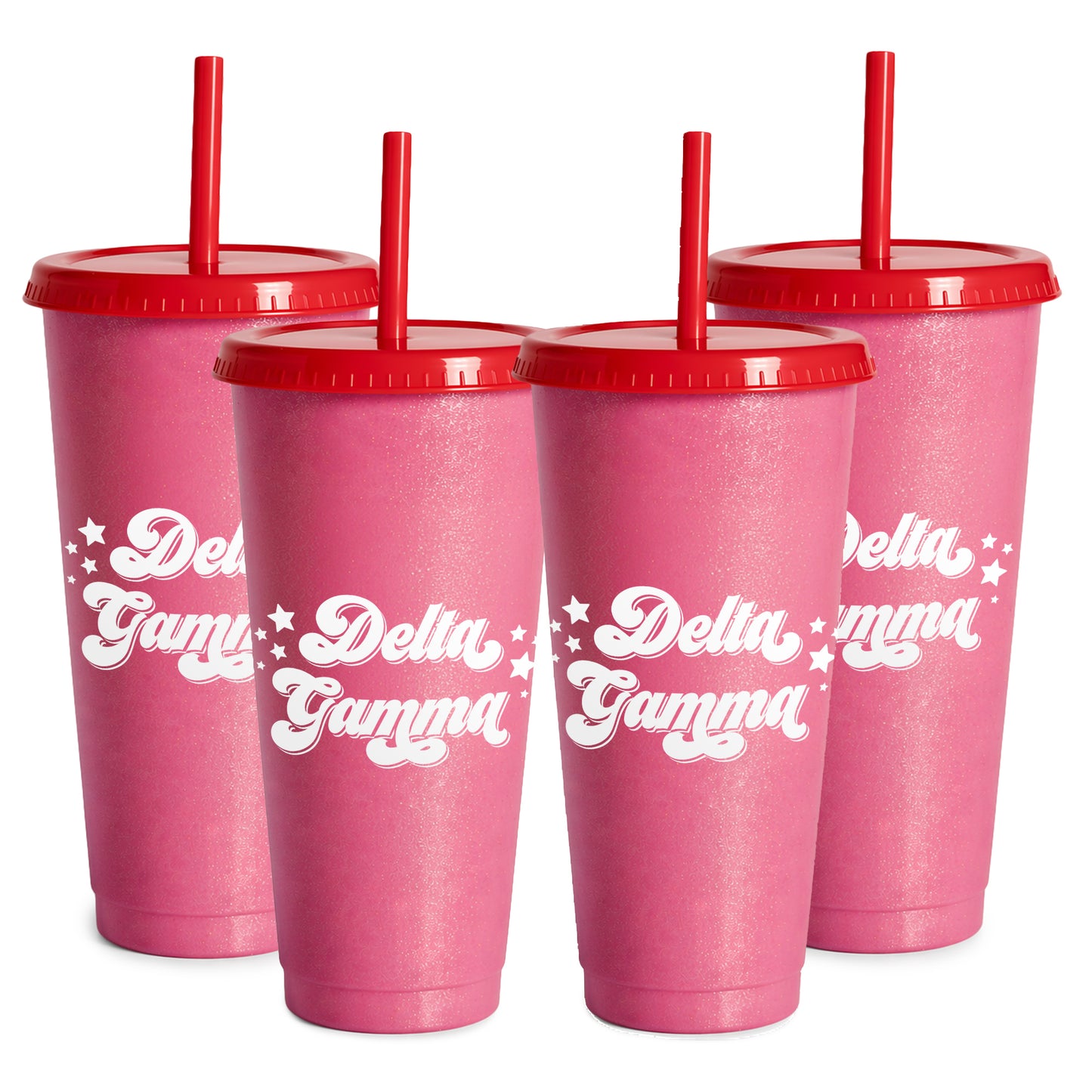 Delta Gamma Glitter Color Changing Cup 4-Pack