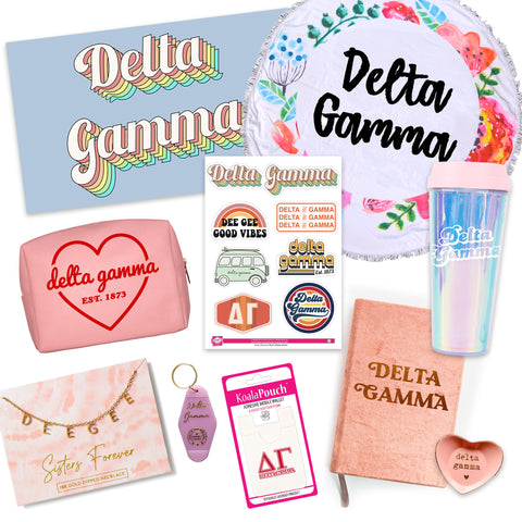 Delta Gamma Celebrate Sisterhood Sorority Gift Box- 10 unique items