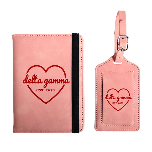 Delta Gamma Passport Holder & Luggage Tag Travel Gift Set