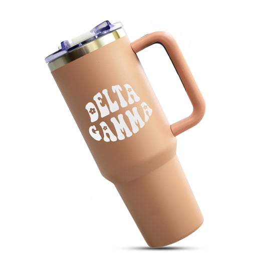 Delta Gamma Tumbler - 40oz Stainless Steel with Handle