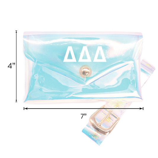 Delta Gamma Holographic Belted Fanny Pack