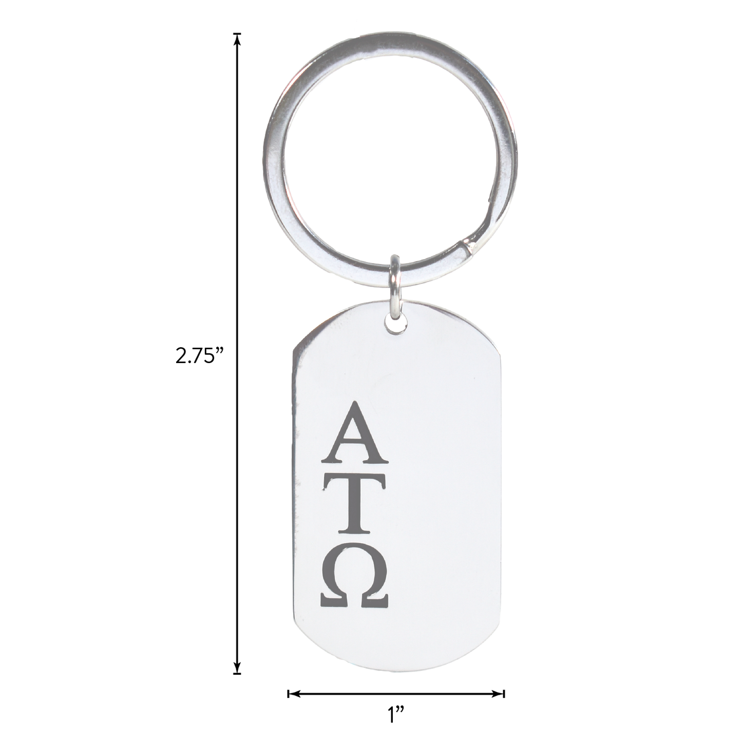 Delta Tau Delta Fraternity Keychain- Stainless Steel Dog Tag Design