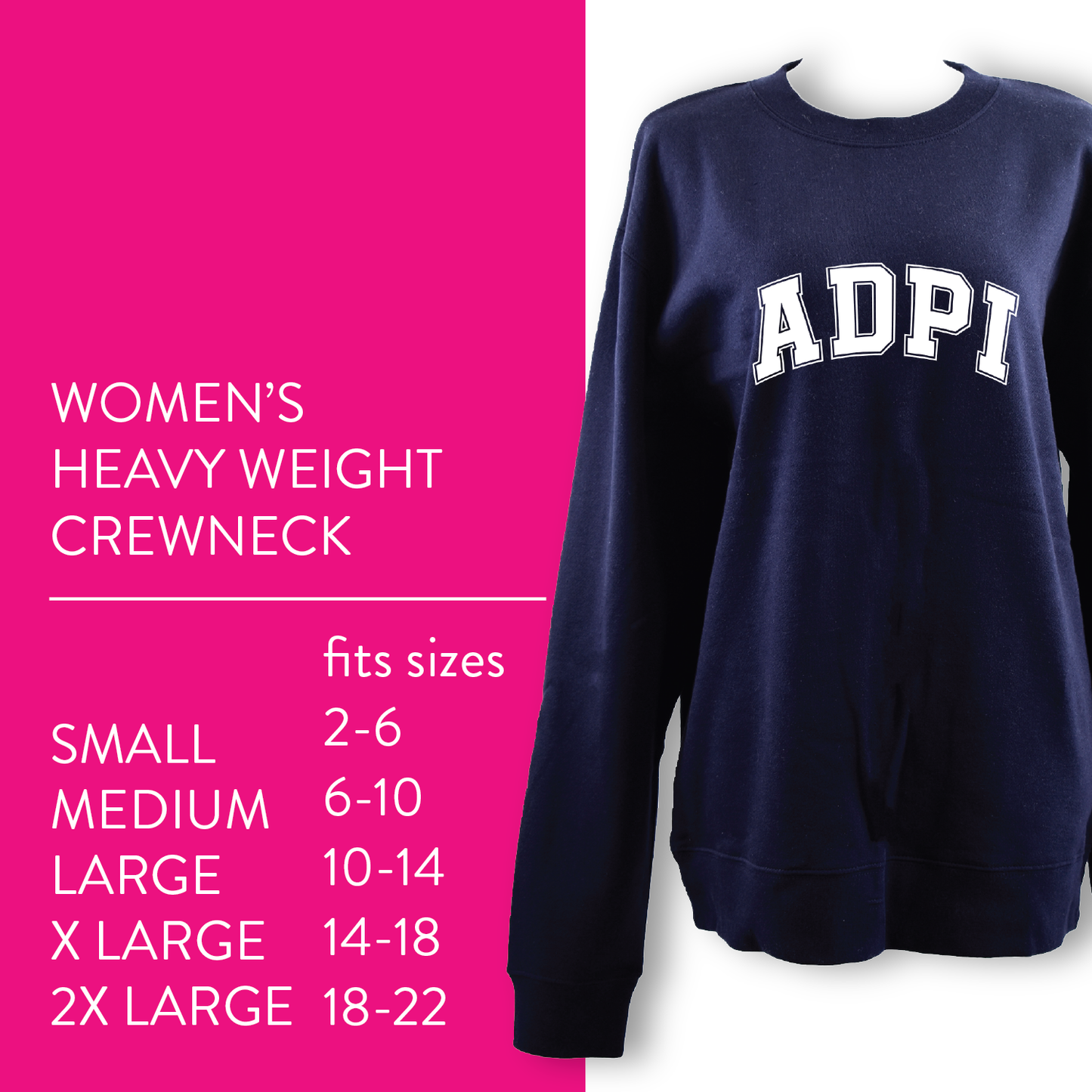 Pi Beta Phi Sweatshirt- Crewneck Varsity Letters Design
