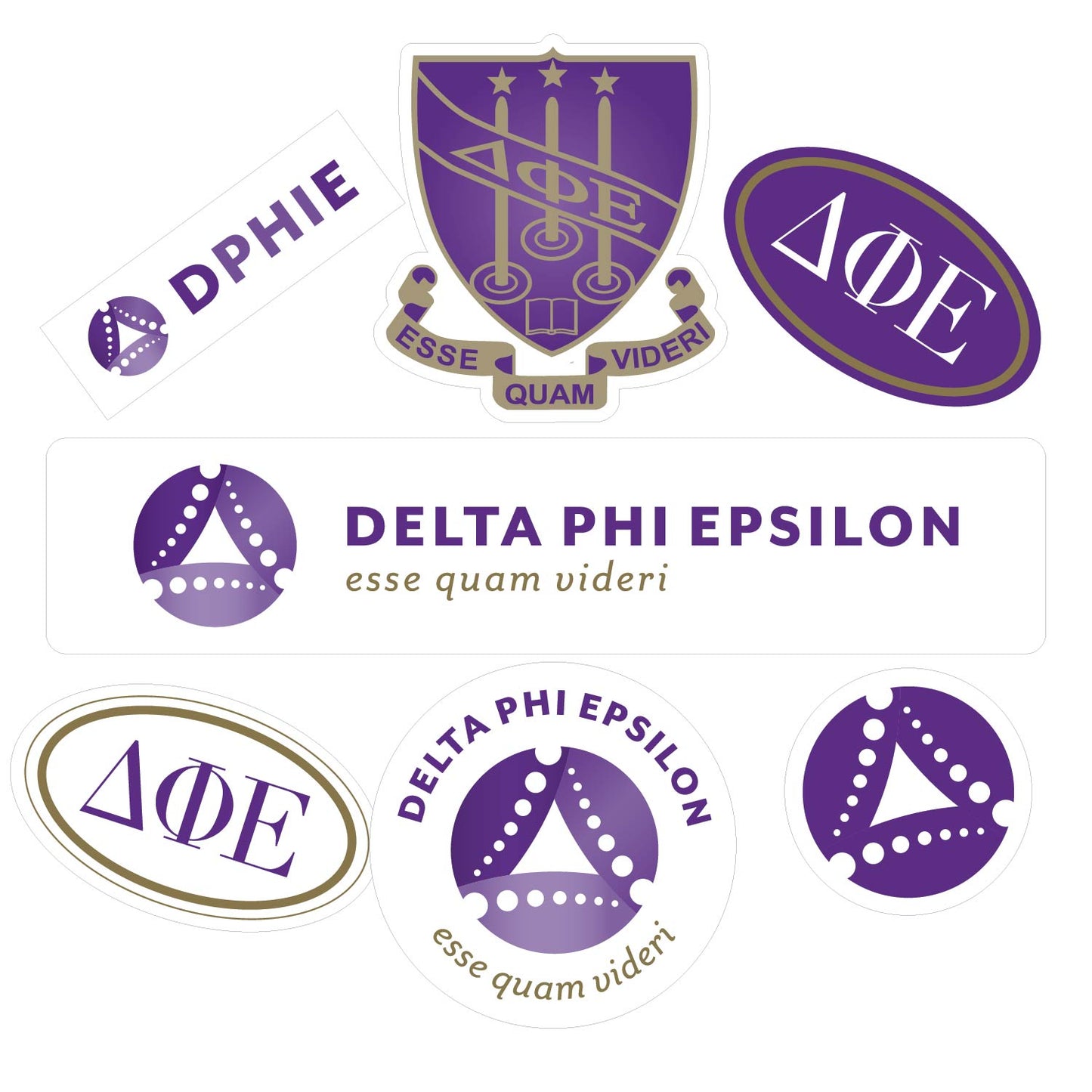 Delta Phi Epsilon Sorority Sticker Sheet- Brand Focus
