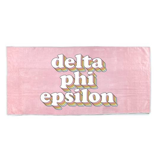 Delta Phi Epsilon Plush Retro Beach Towel