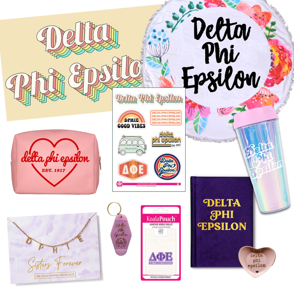 Delta Phi Epsilon Celebrate Sisterhood Sorority Gift Box- 10 unique items