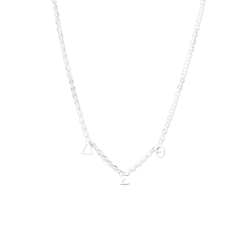 Delta Sigma Theta Silver Greek Letters Necklace