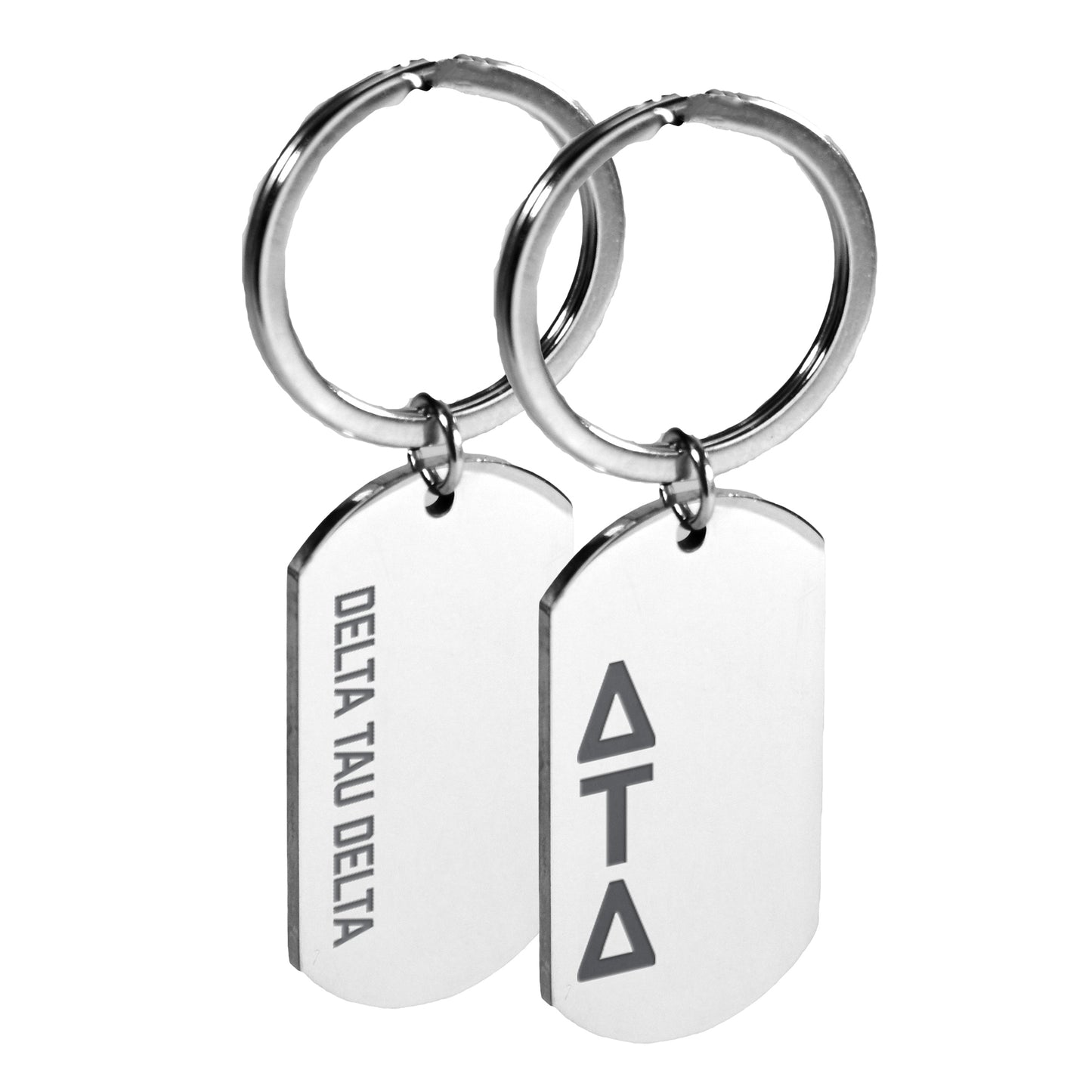 Delta Tau Delta Fraternity Keychain- Stainless Steel Dog Tag Design