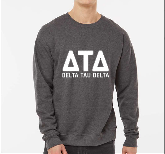 Delta Tau Delta Sweatshirt- Crewneck Fraternity Varsity Letters Design