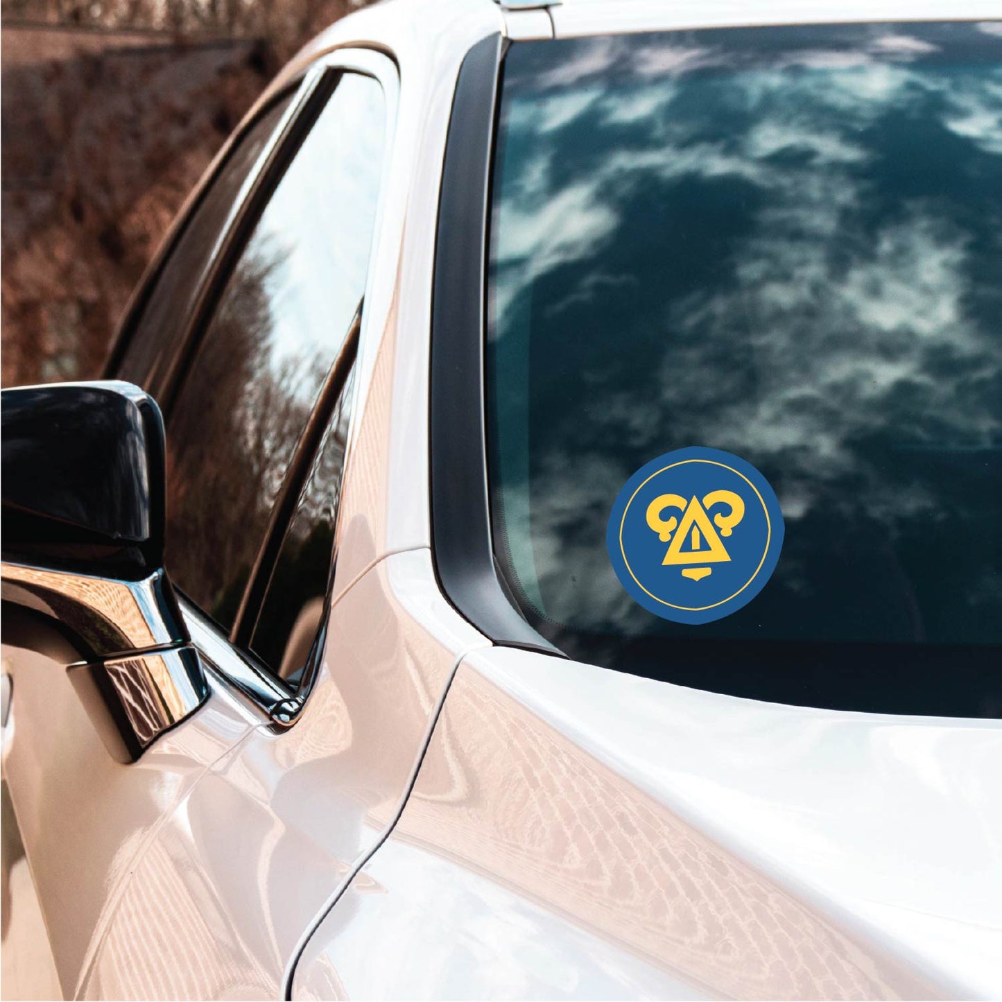 Delta Upsilon Fraternity Car Decal Sticker- Full Color Circle Logo