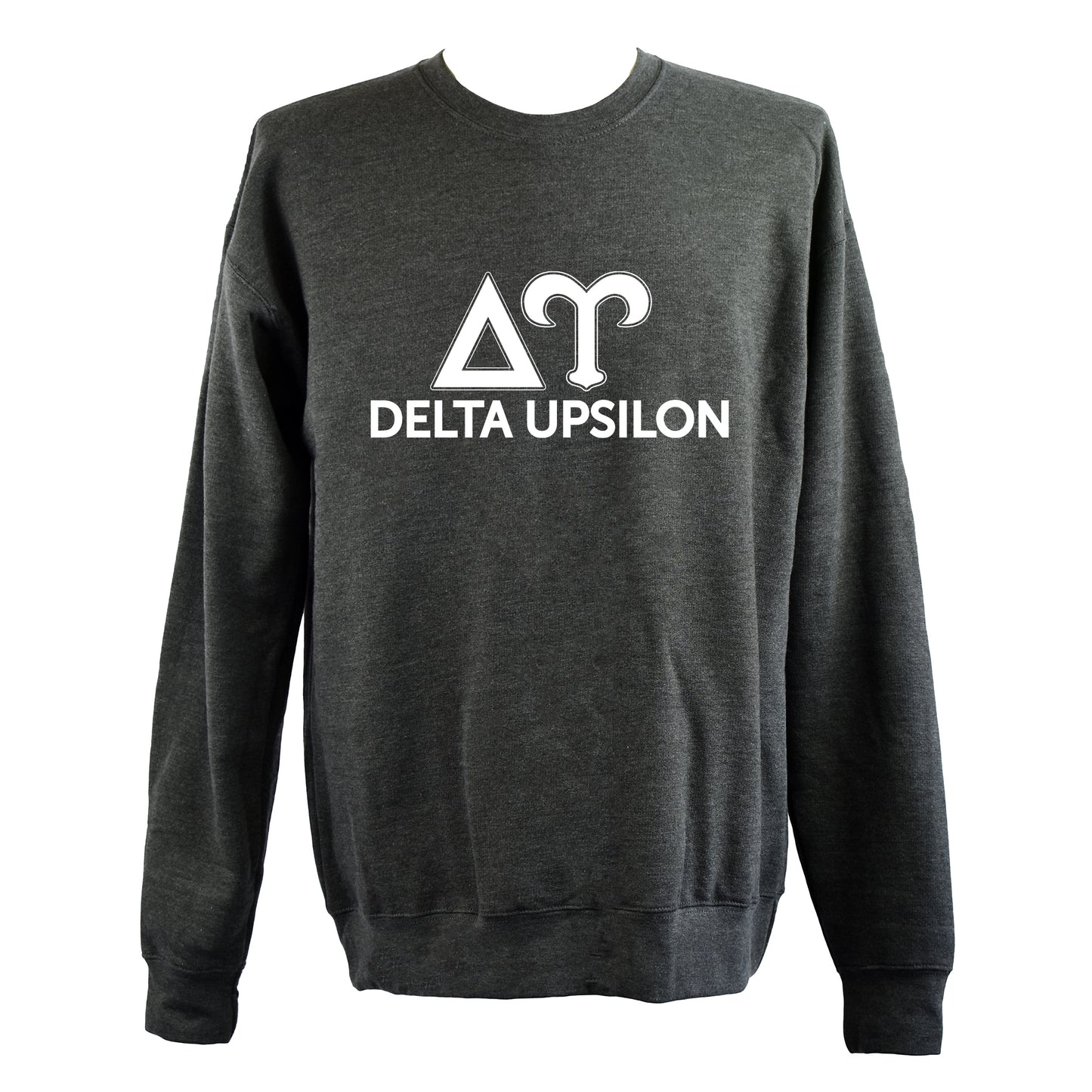 Delta Upsilon Sweatshirt- Crewneck Fraternity Varsity Letters Design
