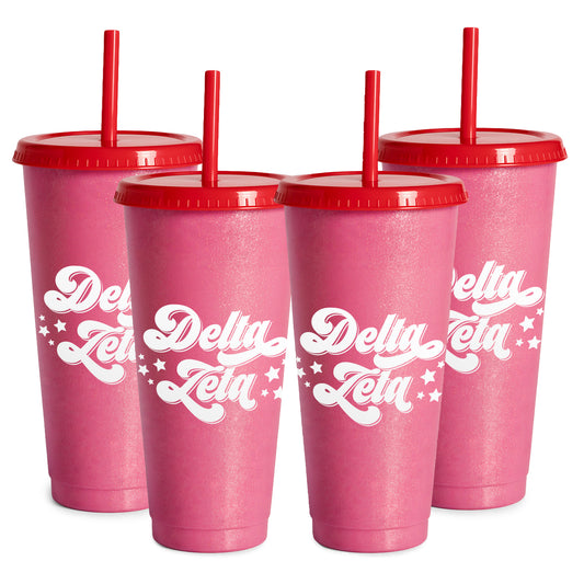 Delta Zeta Glitter Color Changing Cup 4-Pack