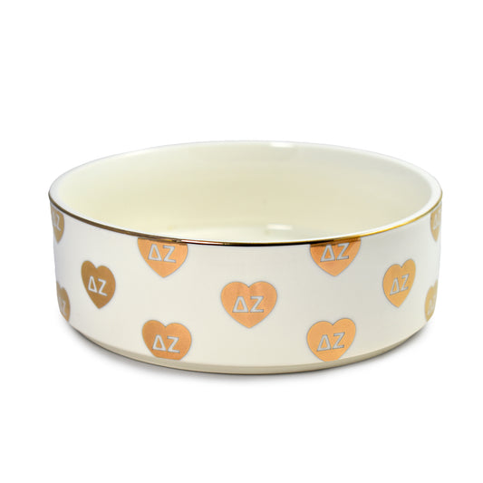 Delta Zeta Pet Bowl- 6" Ceramic Bowl For Dogs and Cats