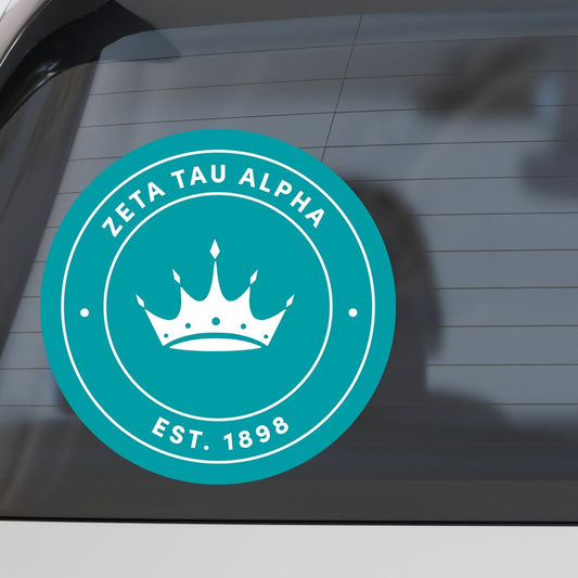 Zeta Tau Alpha Sorority Car Decal Sticker- Full Color Circle Logo