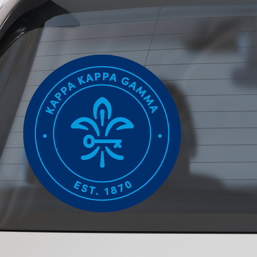 Kappa Kappa Gamma Sorority Car Decal Sticker- Full Color Circle Logo