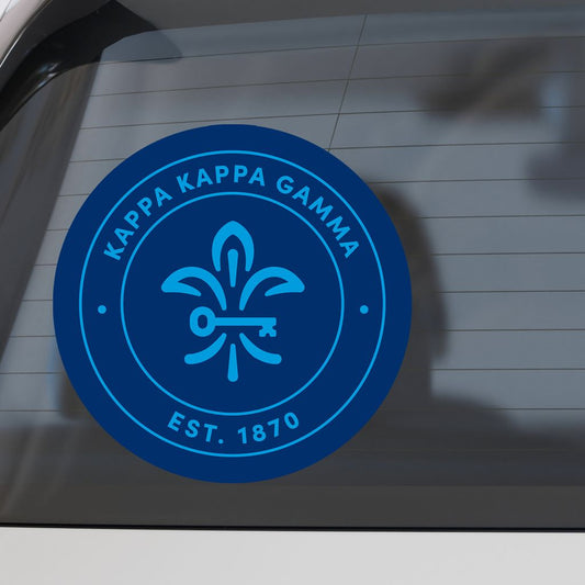 Kappa Kappa Gamma Sorority Car Decal Sticker- Full Color Circle Logo