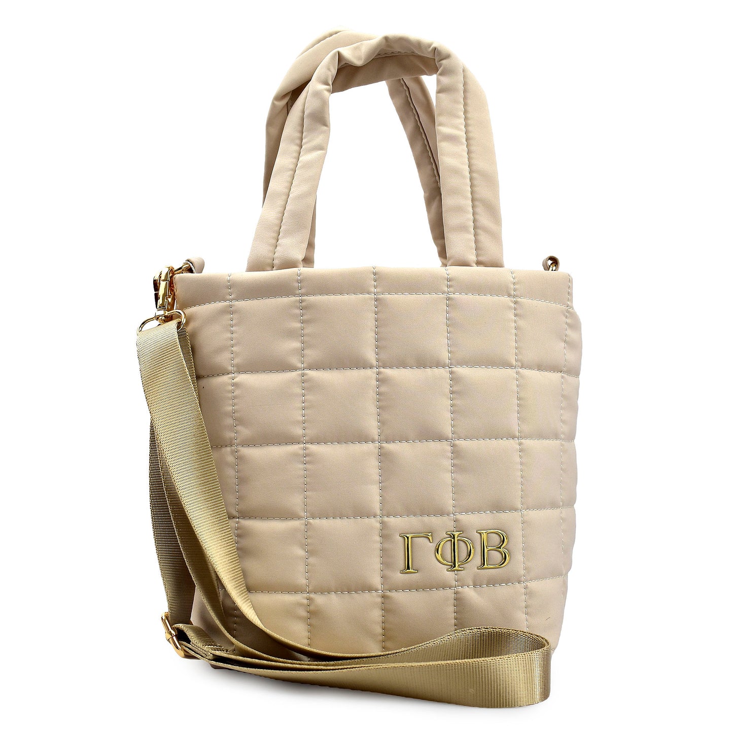 Gamma Phi Beta Quilted Tote Bag- Small Crossbody Bag with Greek Letters