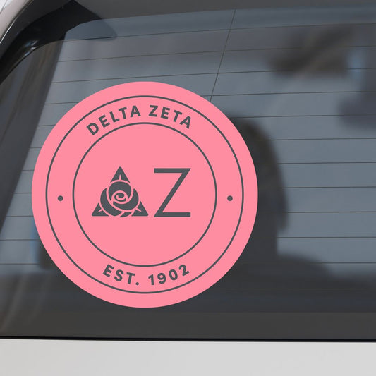 Delta Zeta Sorority Car Decal Sticker- Full Color Circle Logo
